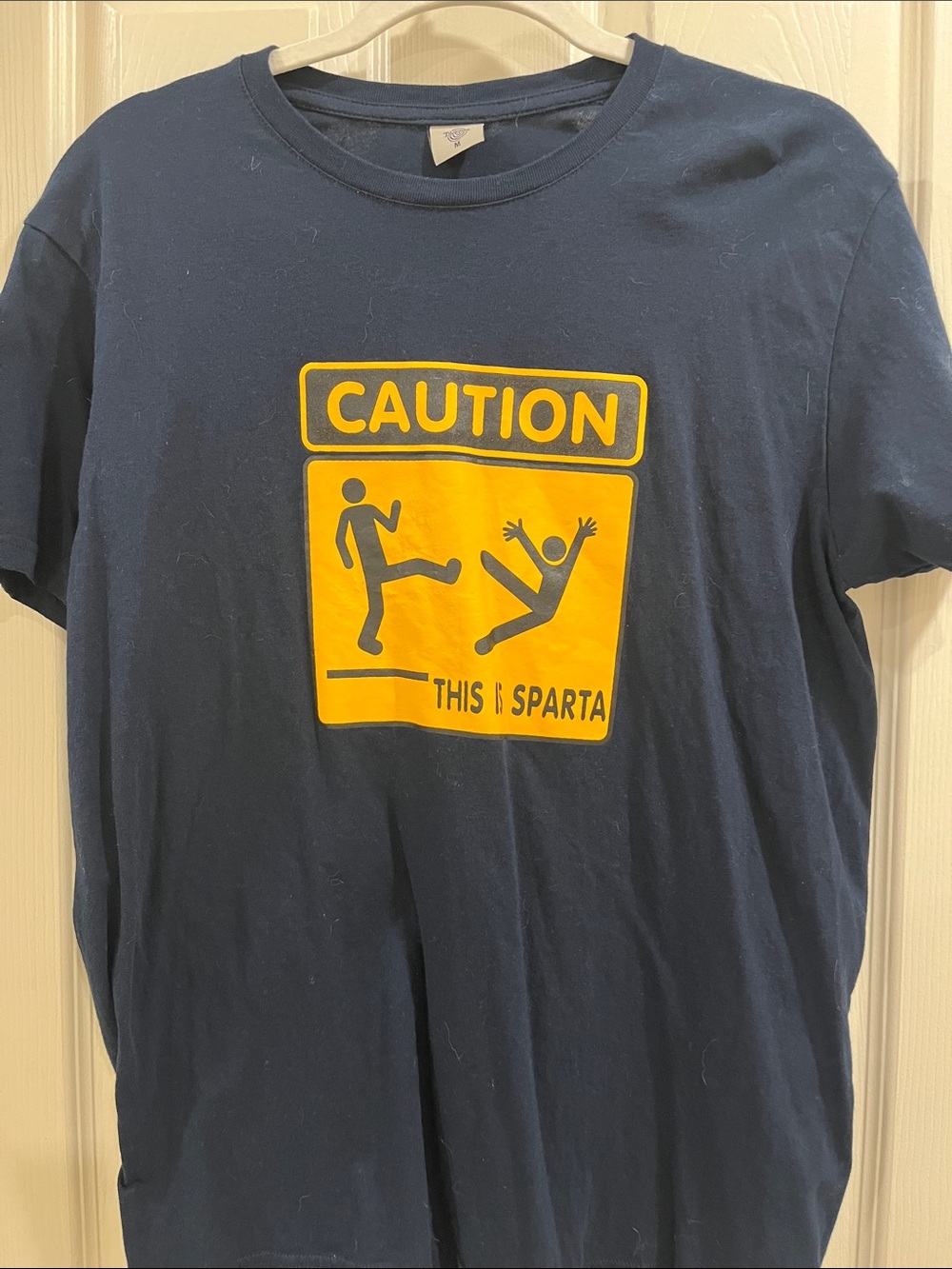 Navy 'Caution This Is Sparta' Graphic Tee